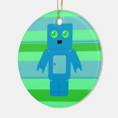 Blauer Roboter Keramikornament (Links)