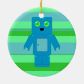 Blauer Roboter Keramikornament (Hinten)