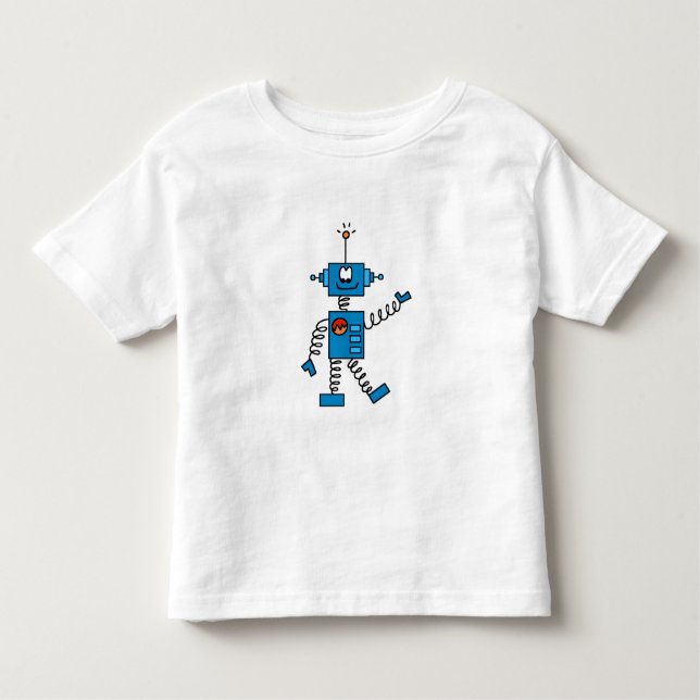 Blauer Roboter Kleinkind T-shirt (Vorderseite)