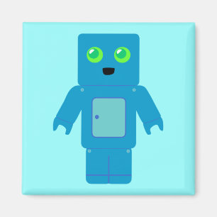 Blauer Roboter Magnet