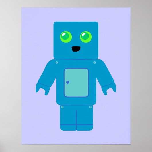 Blauer Roboter Poster (Vorne)