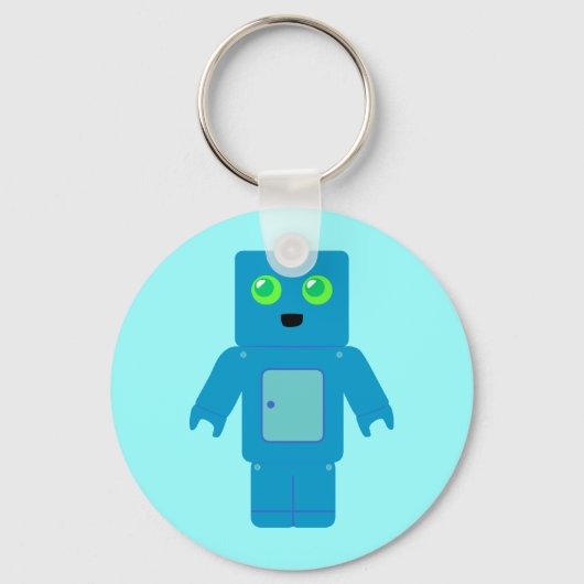 Blauer Roboter Schlüsselanhänger (Vorderseite)