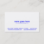 blauer Roboter Visitenkarte (Rückseite)