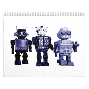blauer Roboterkalender Kalender
