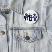 blauer Roboterknopf Button (Beispiel)