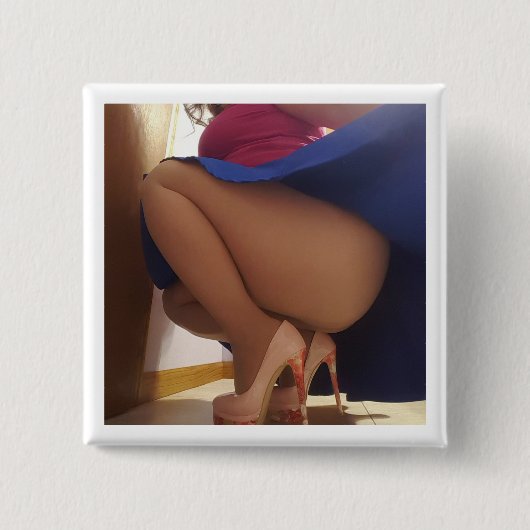 Blauer Rock Peekabooknopf Button (Vorderseite)