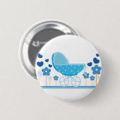 Blauer Rollknopf Button (Vorne & Hinten)