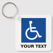 Blauer Rollstuhlbehinderungssymbol, benutzerdefini Schlüsselanhänger (Vorderseite)