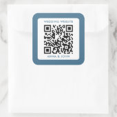 blauer romantischer moderner minimalistischer Hoch Quadratischer Aufkleber (Tasche)