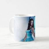 Blauer romantischer Schmetterlings-feenhafte Kaffeetasse (Vorderseite Links)