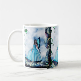 Blauer romantischer Schmetterlings-feenhafte Kaffeetasse