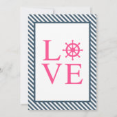 Blauer Rosa Anchor-Hochzeit der Marine Einladung (Rückseite)