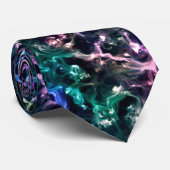 Blauer rosa Aquamariner kosmischer Abstrakter Flüs Krawatte (Gerollt)