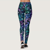 Blauer rosa Aquamariner kosmischer Abstrakter Flüs Leggings (Rückseite)