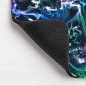 Blauer rosa Aquamariner kosmischer Abstrakter Flüs Mousepad (Ecke)