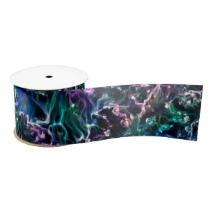 Blauer rosa Aquamariner kosmischer Abstrakter Flüs Satinband