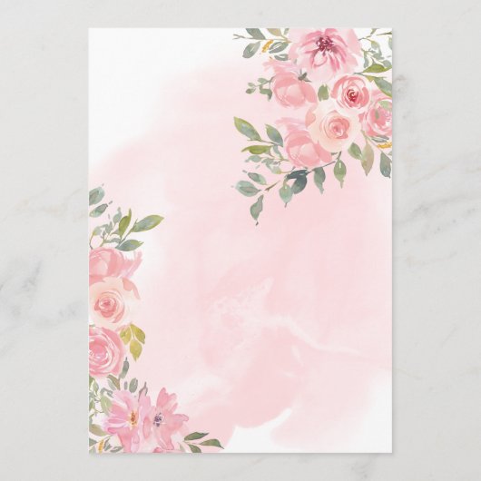 Blauer Rosa Aquarellfarben Quinceanera Einladung (Rückseite)