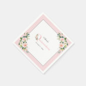 Blauer Rosa Aquarellfarben Quinceanera Geburtstag Serviette (Ecke)