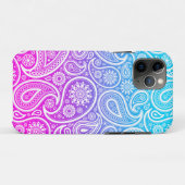 Blauer rosa bis blauer Omerweißpaisley Case-Mate iPhone Hülle (Rückseite (Horizontal))