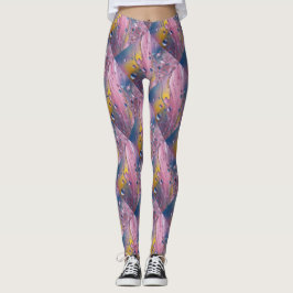 Blauer Rosa Blasen Leggings