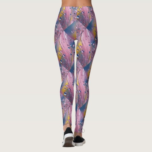 Blauer Rosa Blasen Leggings (Rückseite)