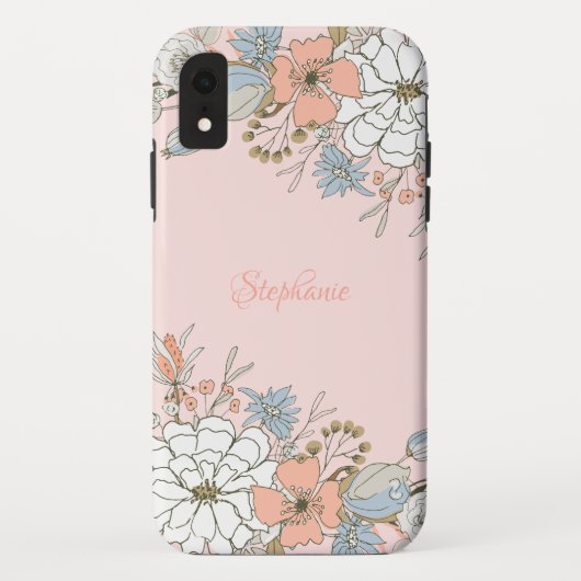 Blauer Rosa Blau Personalisiert Case-Mate iPhone Hülle (Rückseite)