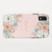 Blauer Rosa Blau Personalisiert Case-Mate iPhone Hülle (Rückseite (Horizontal))