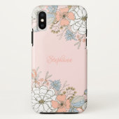 Blauer Rosa Blau Personalisiert Case-Mate iPhone Hülle (Rückseite)