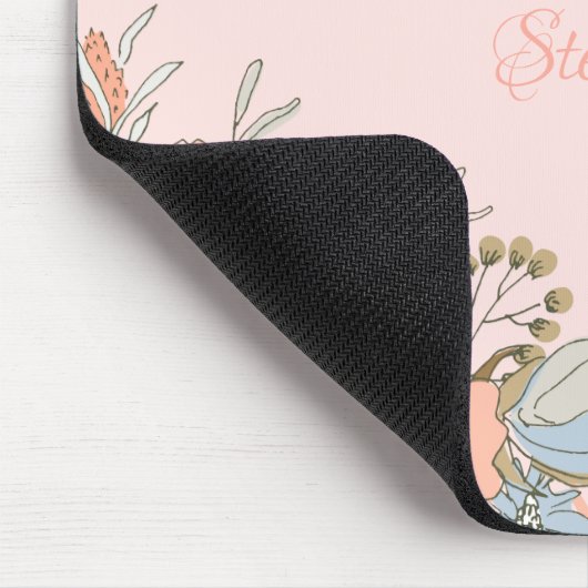 Blauer Rosa Blau Personalisiert Mousepad (Ecke)