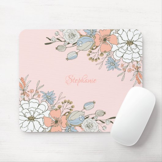 Blauer Rosa Blau Personalisiert Mousepad (Mit Mouse)