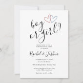 Blauer rosa blaue Herzen bei Jungen oder Mädchen P Einladung (Vorderseite)