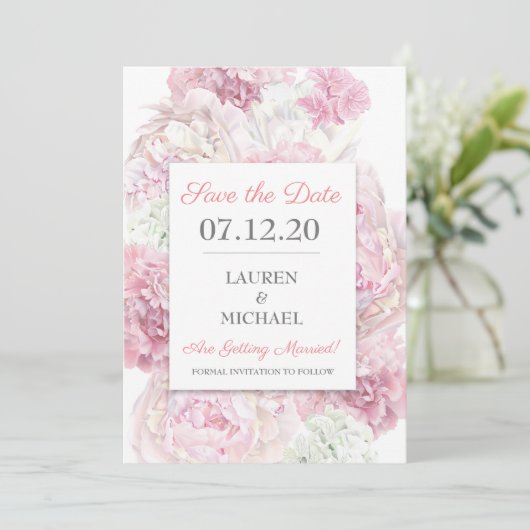 Blauer Rosa Blauer Einladung (Stehend Vorderseite)