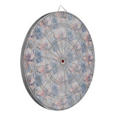 Blauer Rosa Blume Dartboard Dartscheibe (Vorderseite Links)