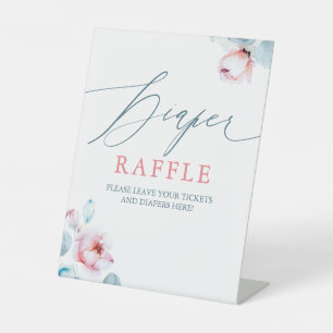Blauer Rosa Blume Windelkreuz Ticketplatezeichen Sockelschild