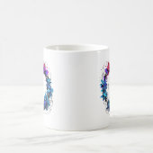 Blauer Rosa Blumenreath Initial Kaffeetasse (Mittel)