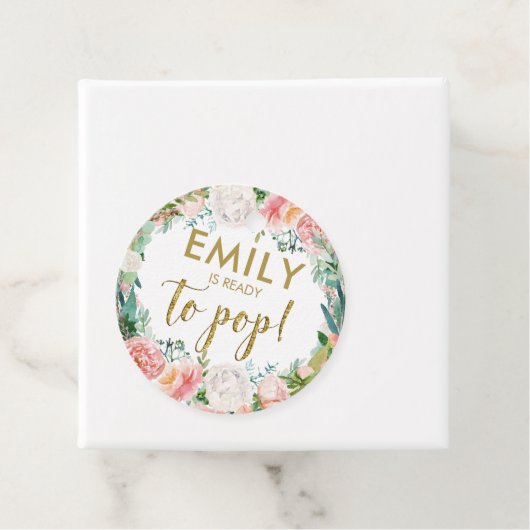 Blauer Rosa Blumensekt Pop Gefallen Geschenkanhänger (Beispiel)