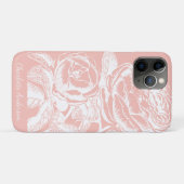 Blauer Rosa Blumenstrauch Personalisiert Case-Mate iPhone Hülle (Rückseite (Horizontal))