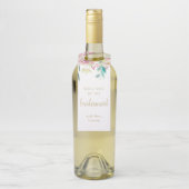Blauer Rosa Blumenüberblick Vorschlag Flaschenanhänger (Auf Flasche)