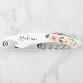 Blauer Rosa Blumenüberblick Vorschlag Kellnermesser