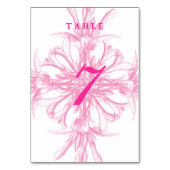 Blauer Rosa Blütendamast Tischnummer (Rückseite)