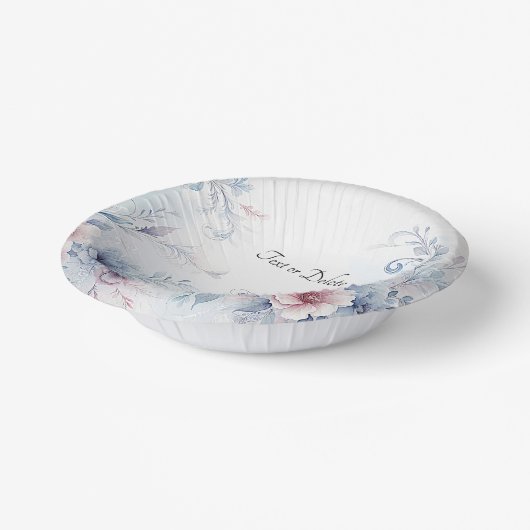 Blauer Rosa Blütenfarbe Pappteller (Gewinkelt)