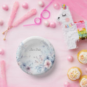 Blauer Rosa Blütenfarbe Pappteller (Party)