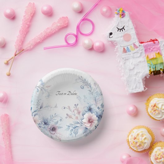 Blauer Rosa Blütenfarbe Pappteller (Party)