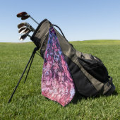 Blauer Rosa Bonbons Golfhandtuch (Gras)