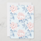 Blauer Rosa Brautparty Einladung (Rückseite)