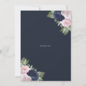 Blauer Rosa Brautparty Einladung (Rückseite)