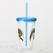 Blauer Rosa-Cartoon Acryltrinkbecher (Rechts)