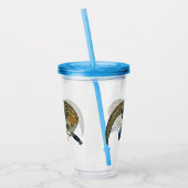 Blauer Rosa-Cartoon Acryltrinkbecher (Links)