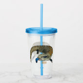 Blauer Rosa-Cartoon Acryltrinkbecher (Vorderseite)