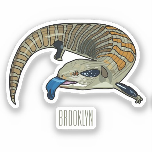 Blauer Rosa-Cartoon Aufkleber (Vorderseite)